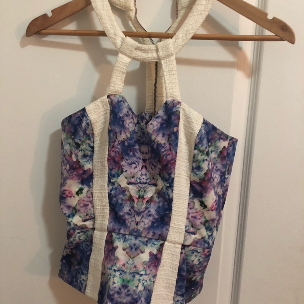 White suede holster neck top